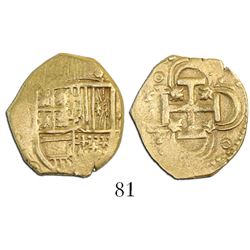 Seville, Spain, cob 2 escudos, Philip III, assayer not visible.