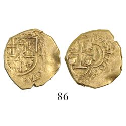 Seville, Spain, cob 1 escudo, Philip III, assayer not visible.