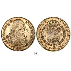 Potosi, Bolivia, bust 8 escudos, Charles IV, 1799PP.