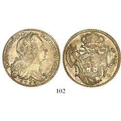 Brazil (Rio mint), 6400 reis, Jose I, 1753-R, from the "Clive of India treasure."