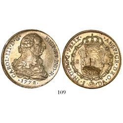 Santiago, Chile, bust 8 escudos, Charles III, 1778/7DA.