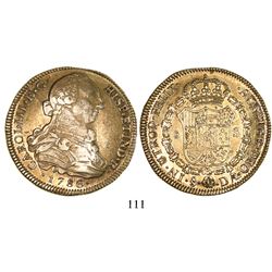 Santiago, Chile, bust 8 escudos, Charles III, 1786DA.