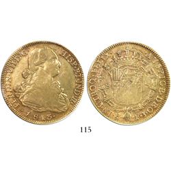 Santiago, Chile, bust 8 escudos, Ferdinand VII (bust of Charles IV), 1813FJ, encapsulated PCGS XF45.