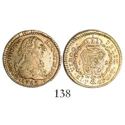 Popayan, Colombia, bust 1 escudo, Charles III, 1783SF.