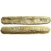 Image 1 : Long gold bar #55, 1292 grams, marked with fineness XVI and three dots (16.75K) and foundry/assayer 