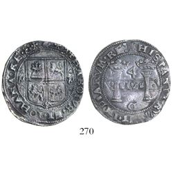 Mexico City, Mexico, 4 reales, Charles-Joanna, "Early Series," assayer G at bottom between pillars, 