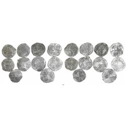Lot of 10 Potosi, Bolivia, cob 8 reales, Philip II and/or III, various assayers (where visible), all