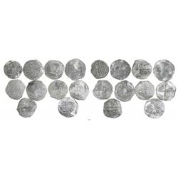 Lot of 10 Potosi, Bolivia, cob 8 reales, Philip II and/or III, various assayers (where visible), all