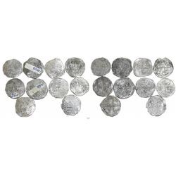 Lot of 10 Potosi, Bolivia, cob 8 reales, Philip II and/or III, various assayers (where visible), all