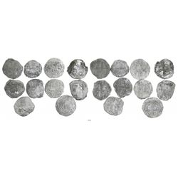 Lot of 10 Potosi, Bolivia, cob 8 reales, Philip II and/or III, various assayers (where visible), all
