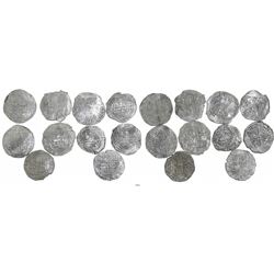 Lot of 10 Potosi, Bolivia, cob 8 reales, Philip II and/or III, various assayers (where visible), all