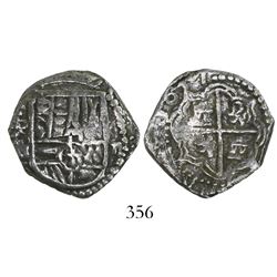 Potosi, Bolivia, cob 2 reales, 1617M, Grade-1 quality but no Grade on certificate.