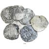 Image 1 : Lot of 7 Potosi, Bolivia, cob 8 reales, all dated 1654, assayer E.