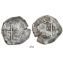 Potosi, Bolivia, cob 8 reales, 1671E.
