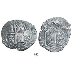 Potosi, Bolivia, cob 8 reales, 1664E.