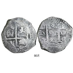 Lima, Peru, cob 8 reales, 1699R.