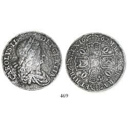 London, England, crown, Charles II, 1662, no rose below bust.