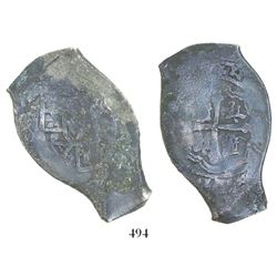 Mexico City, Mexico, cob 8 reales, (17)14(J), uncleaned.