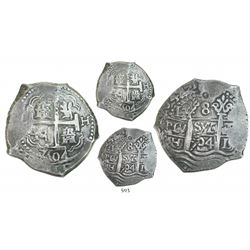 Lima, Peru, cob 8 reales, 1704H, three full dates (rare thus), ex-Bob Johnson (Real Eight).