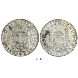 Mexico City, Mexico, pillar 8 reales, Philip V, 1742/1MF.