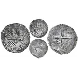 Potosi, Bolivia, cob 8 reales, Philip II, assayer L (1st period, "Lima style"), rare.