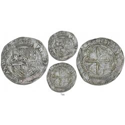 Potosi, Bolivia, cob 8 reales, Philip II, assayer B (1st period, "Lima style"), rare.