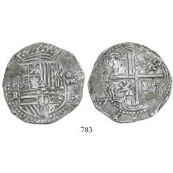 Potosi, Bolivia, cob 8 reales, Philip II, assayer RL.