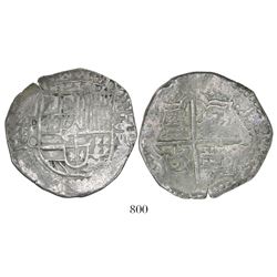 Potosi, Bolivia, cob 8 reales, Philip III, assayer C, rare.