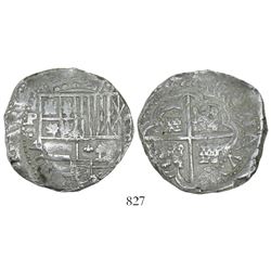 Potosi, Bolivia, cob 8 reales, (16)4(5?), assayer not visible.
