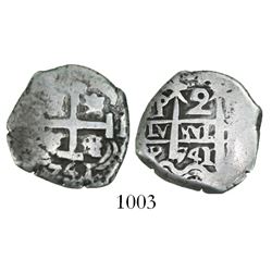 Potosi, Bolivia, cob 2 reales, 1741P.