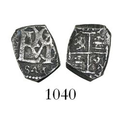 Bogota, Colombia, cob 1/2 real, Philip IV, dated (16)(?)2, assayer not visible, quadrants of cross t