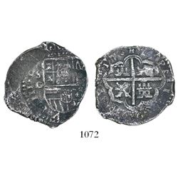 Seville, Spain, cob 4 reales, (16)17G, rare.
