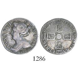 Great Britain (London, England), sixpence, Anne, 1703, with VIGO below bust.