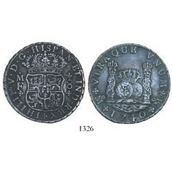 Mexico City, Mexico, pillar 8 reales, Philip V, 1740MF.