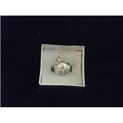 SILVER PLATED AND PEARL FASHION RING (L792-6) - CHOICE