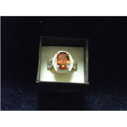 COGNAC TOURMALINE AND TOPAZ RING (L792-14)