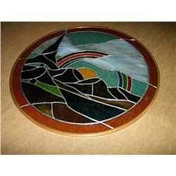 ROUND "RAINBOW" STAINED GLASS