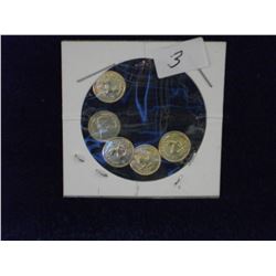 MINI SOUTH AFRICAN GOLD PLATED KRUGERRAND (5) (L793-3)