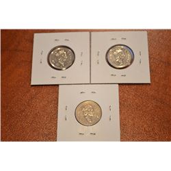 (3) Canada Nickles: 1992, 01, 02 BUNC