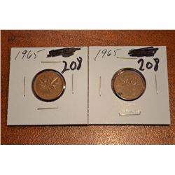 (2) 1965 Canada 1-Cent