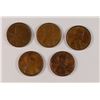Image 1 : LOT OF ( 5 ) 1909 VDB LINCOLN CENTS, XF/AU