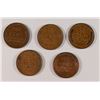 Image 2 : LOT OF ( 5 ) 1909 VDB LINCOLN CENTS, XF/AU
