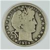 Image 1 : 1914 BARBER HALF DOLLAR, GOOD