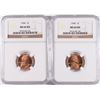 Image 1 : ( 2 ) PIECES 1944 LINCOLN CENTS, NGC MS-66 RED!  GEMS