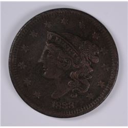 1838 LARGE CENT XF/AU