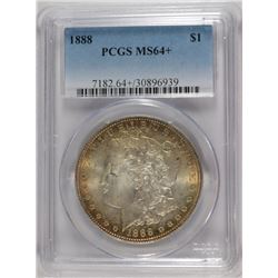 1888 MORGAN SILVER DOLLAR, PCGS MS-64+