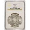 Image 1 : 1896 MORGAN SILVER DOLLAR, NGC MS-65 WHITE OBVERSE RAINBOW TONED REVERSE