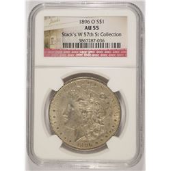 1896-O MORGAN DOLLAR, NGC AU-55 GREY SHEET 50 BID=$130.00, 60 BID=$1400.00