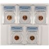 Image 1 : PCGS LINCOLN CENT: 1955-D MS64 RED, 1937 MS64 RED, 1942 MS64 RED,1952 MS64 RED