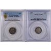 Image 1 : 1907 BARBER DIME PCGS VG08 & 1872 SEATED DIME PCGS XF DETAILS